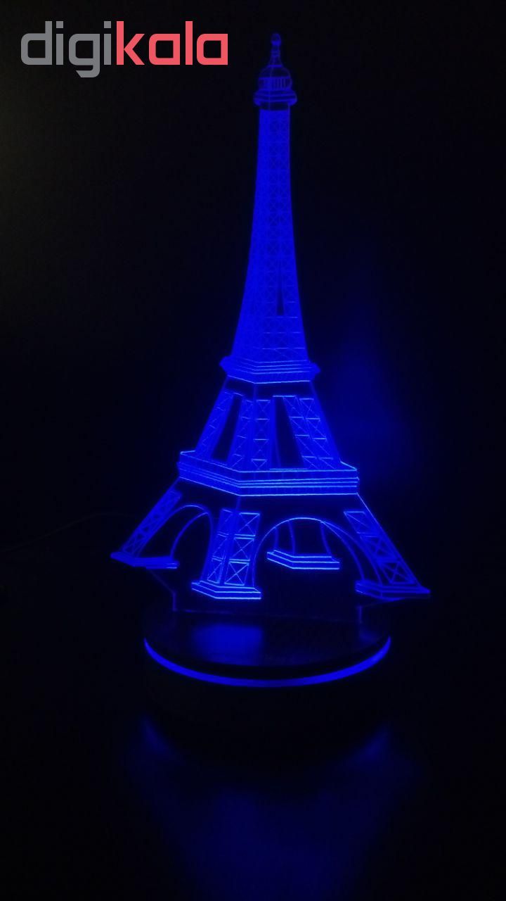 چراغ خواب سه بعدی پارسافن لیزر طرح برج ایفل 16 رنگ ریموت دار
