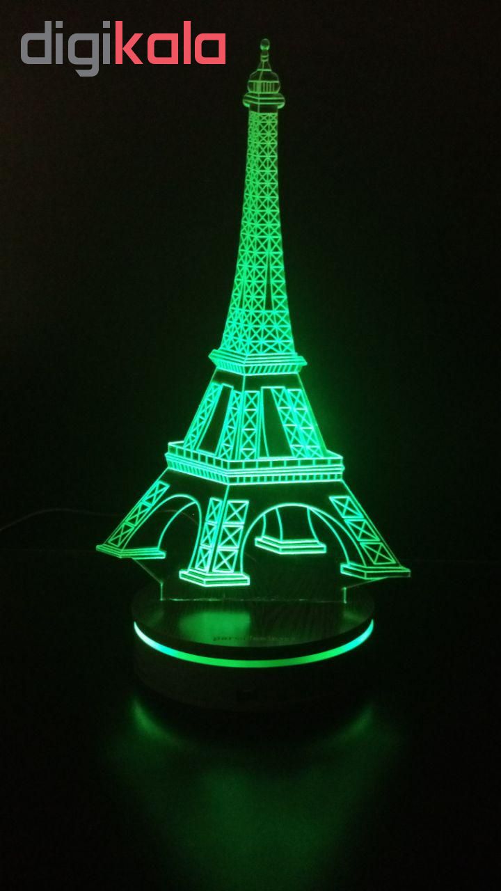 چراغ خواب سه بعدی پارسافن لیزر طرح برج ایفل 16 رنگ ریموت دار
