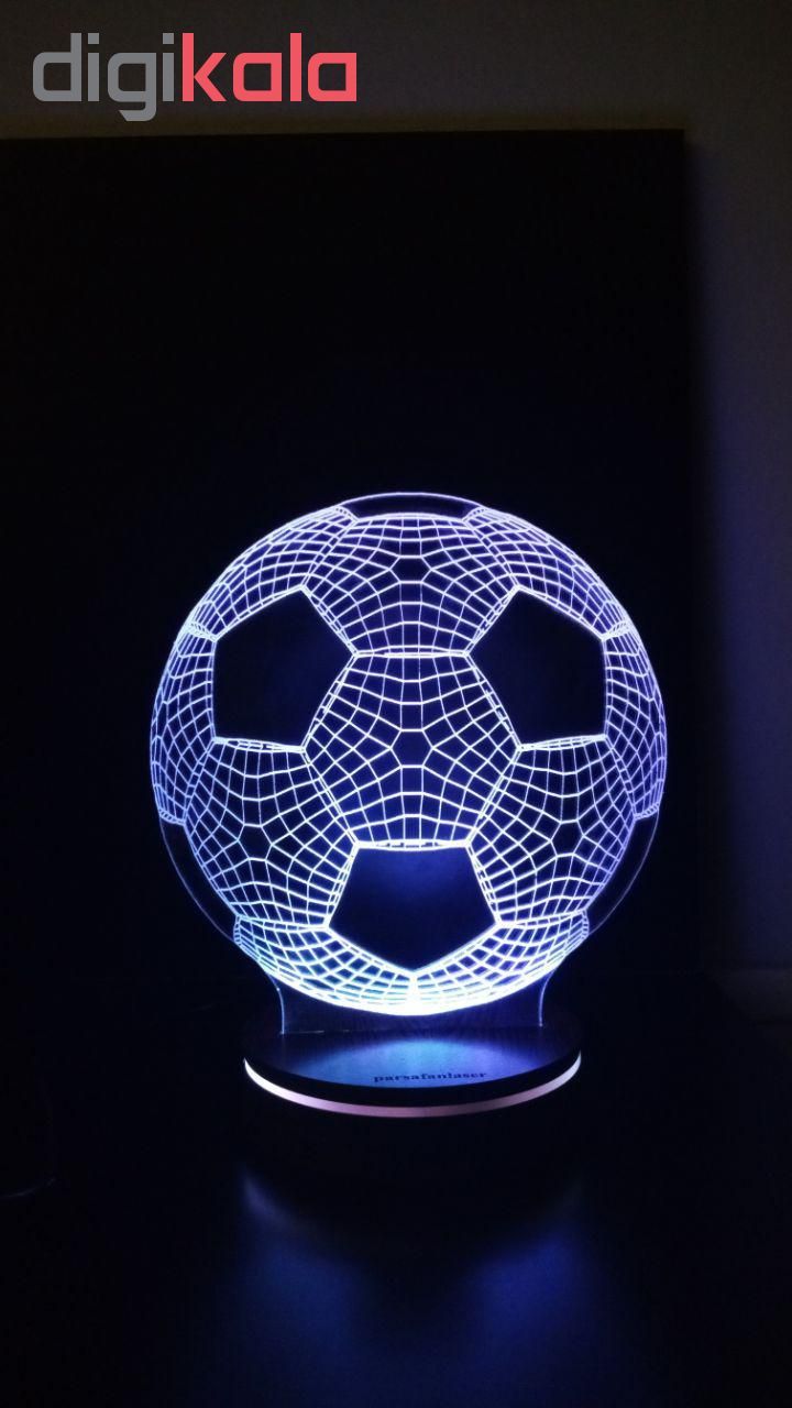 چراغ خواب سه بعدی پارسافن لیزر طرح توپ فوتبال 16 رنگ ریموت دار