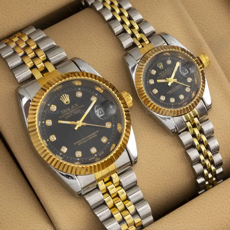 ست ساعت مچی عقربه ای زنانه و مردانه  مدل دیت جاست04