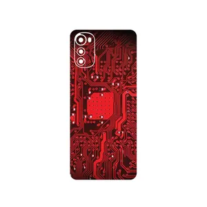MAHOOT Red_Printed_Circuit_Board Cover Sticker for Motorola Moto E32s