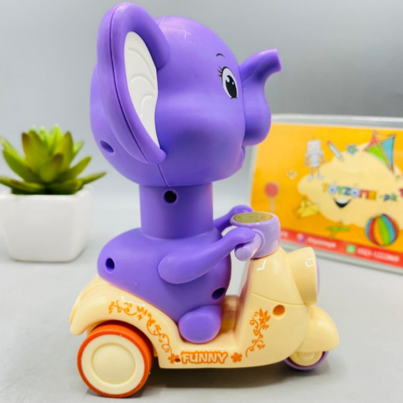 اسباب بازی کوکی مدل فیل موتور سوار فشاری کد 67-780