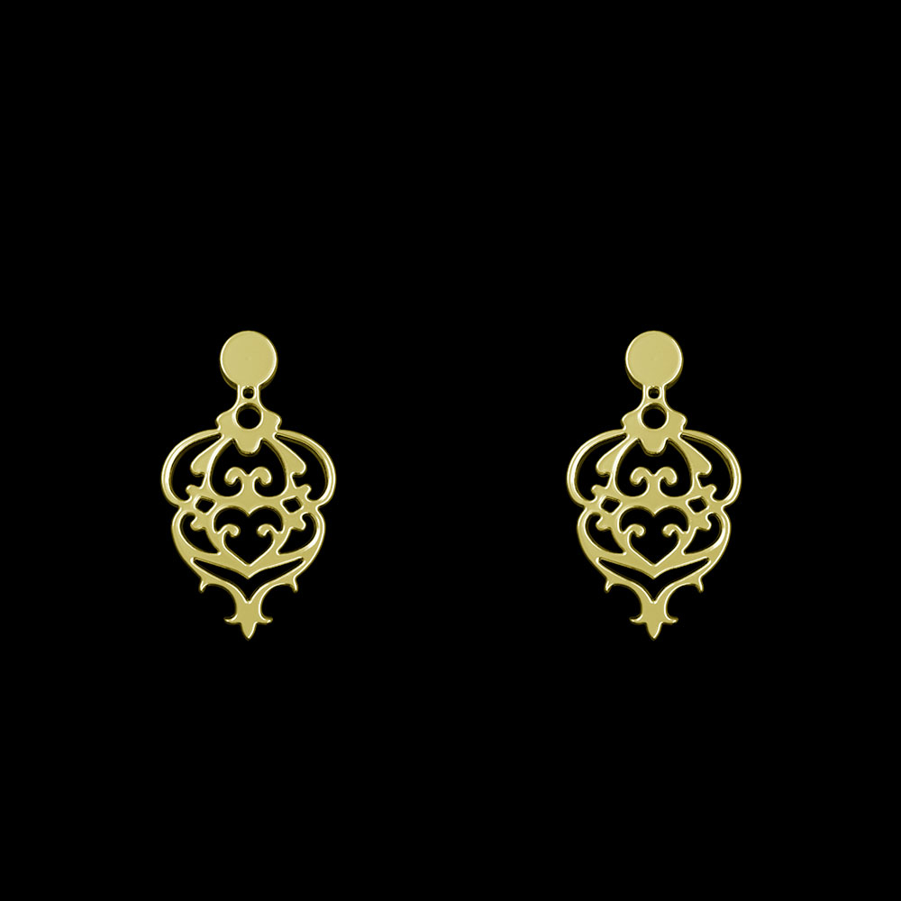 گوشواره طلا 18 عیار زنانه مدوپد مدل اسلیمی کد GA1-10508