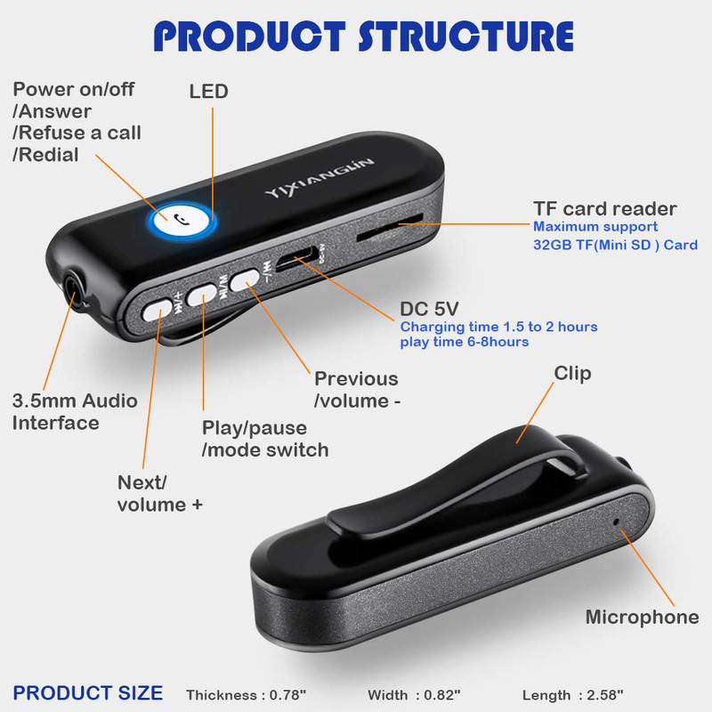 گیرنده بلوتوثی صدا مدل ییکسی انگلین WZ-12