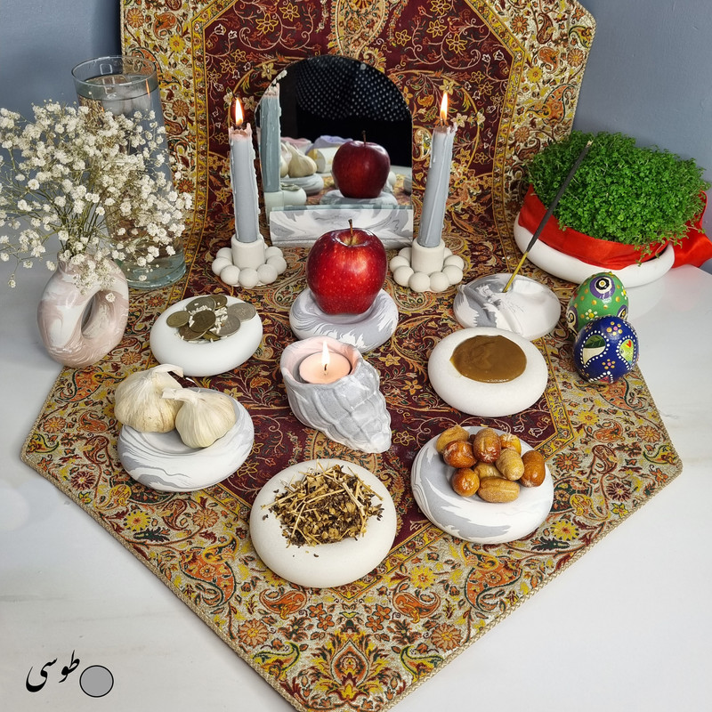 مجموعه ظروف هفت سین 11 پارچه مدل چکاوک