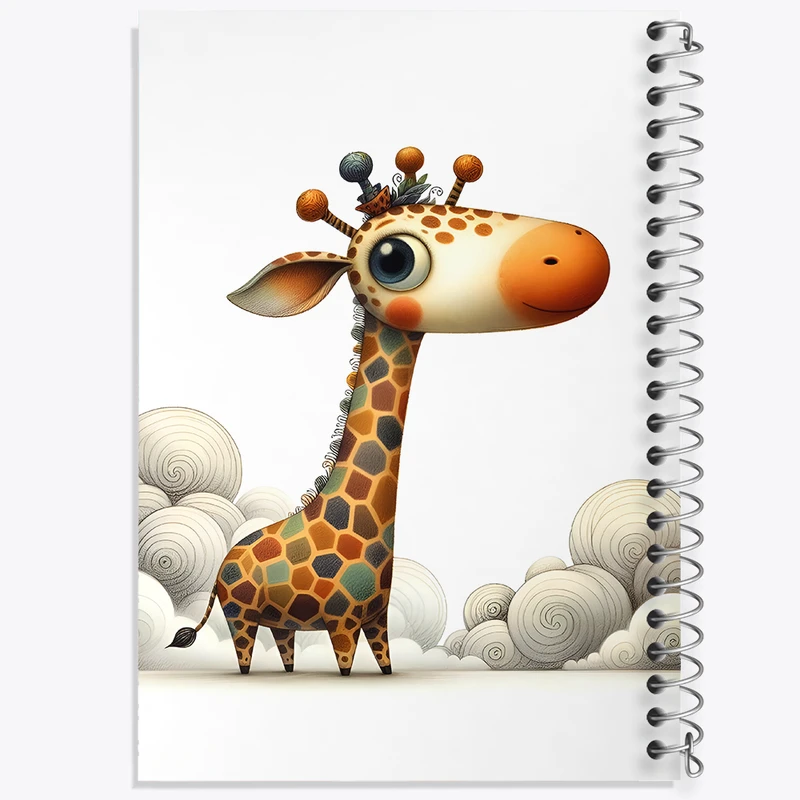 دفتر شطرنجی 50 برگ خندالو طرح زرافه بامزه کد N5548