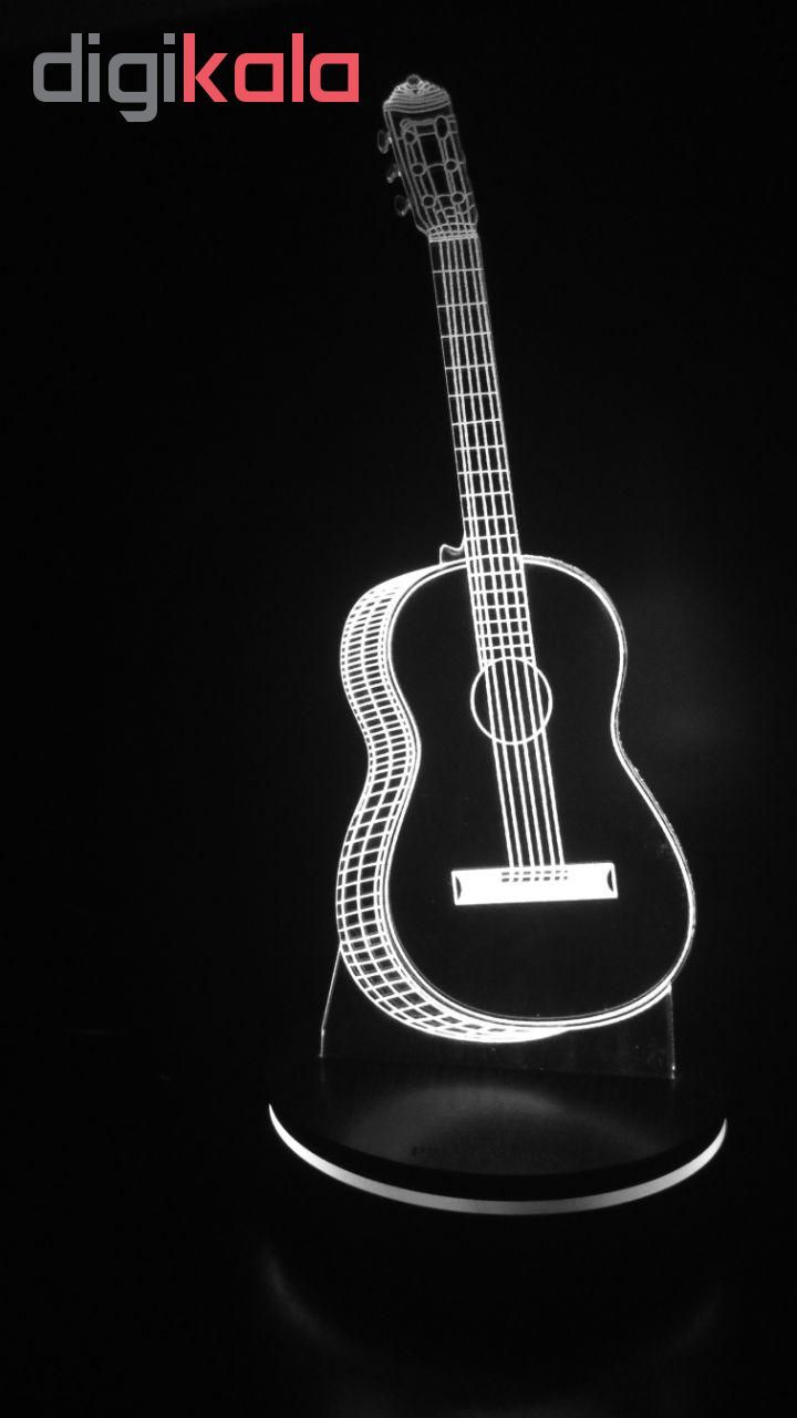 چراغ خواب سه بعدی پارسافن لیزر طرح گیتار 16 رنگ ریموت دار