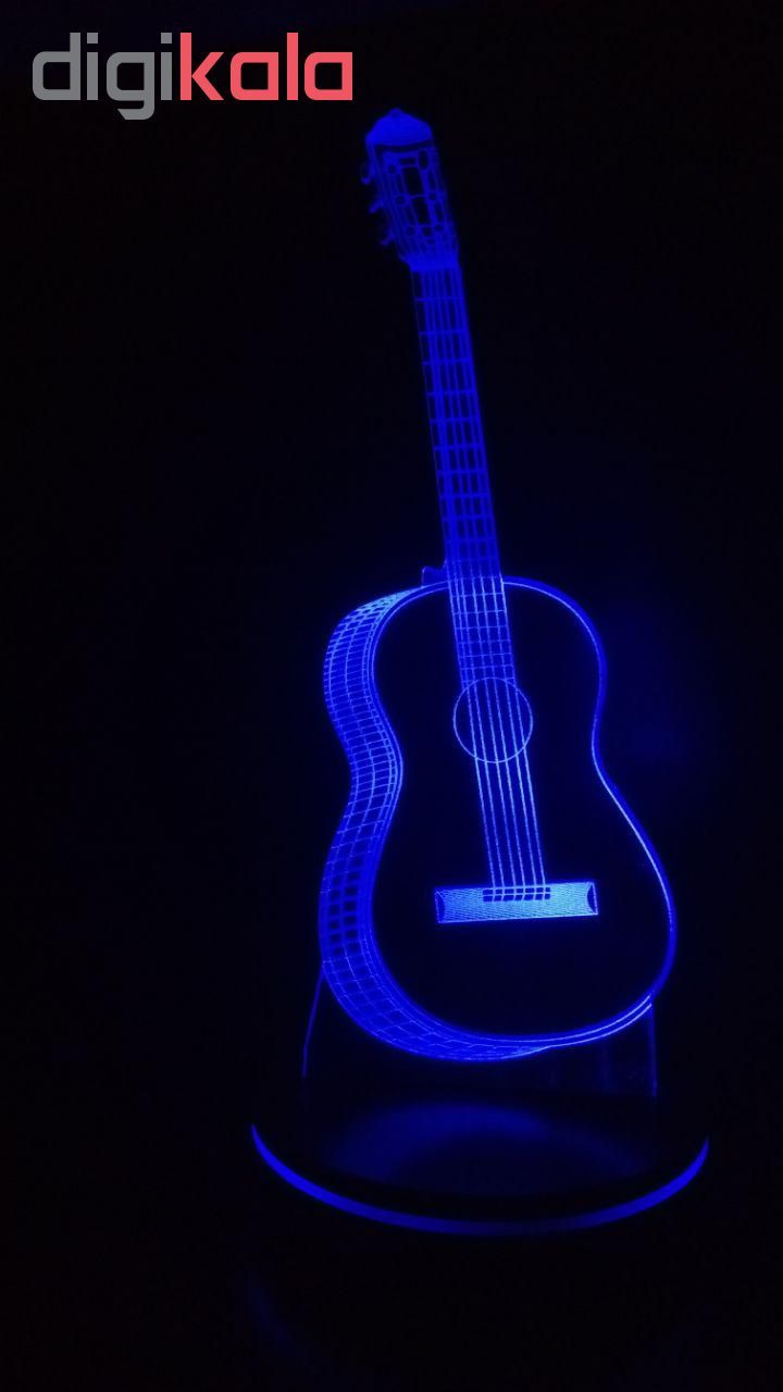 چراغ خواب سه بعدی پارسافن لیزر طرح گیتار 16 رنگ ریموت دار