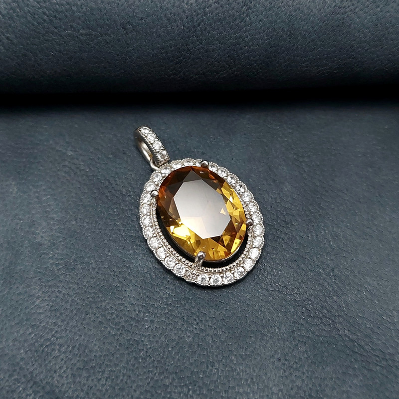 آویز گردنبند نقره زنانه مدل الکساندریت کد VM6884