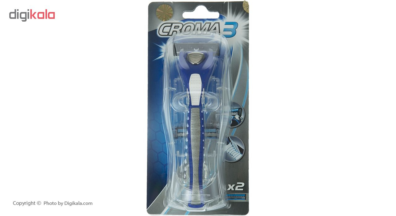 خود تراش مردانه کروما مدل Croma 3 به همراه 2 یدک