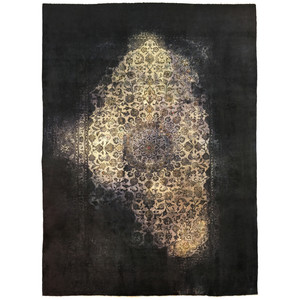 فرش دستبافت رنگ شده هشت متری طرح وینتیج اوورداید