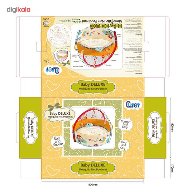 تشک بازی هاوک مدل Baby Deluxe Mosquito Net Pool Mat