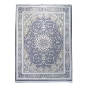 فرش ماشینی محتشم طرح کلاسیک مدل نسیم زمینه متالیک