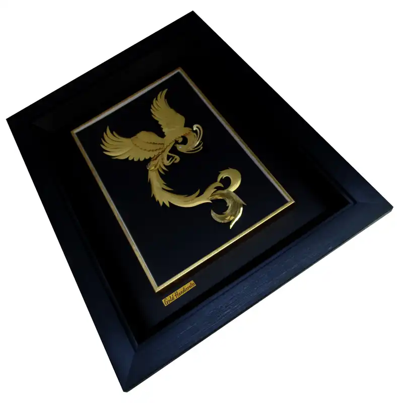 تابلو طلا کوب طرح سیمرغ مدل F145