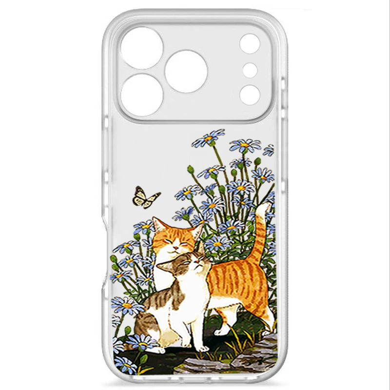 کاور طرح Cat & Butterfly مناسب برای گوشی موبایل اپل IPhone 17 Promax 