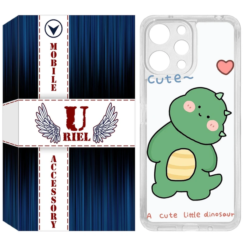 کاور یوریل مدل Clear کد 3 طرح دایناسور مناسب برای گوشی موبایل شیائومی Redmi 12 4G / 12 5G
