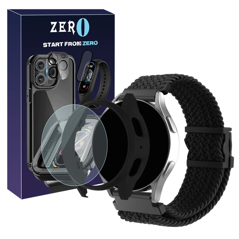 بند زیرو مدل Braided_Mag_GRD مناسب برای ساعت هوشمند سامسونگ Galaxy Watch 6 Classic 47mm به همراه کاور