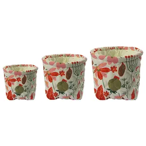 سبد نظم دهنده هوم اند لایف مدل ویلسون طرح گل و برگ های رنگی مجموعه 3 عددی