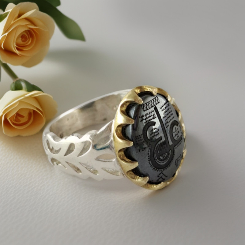 انگشتر نقره مردانه ملک زیور مدل حدید عین علی کد 309