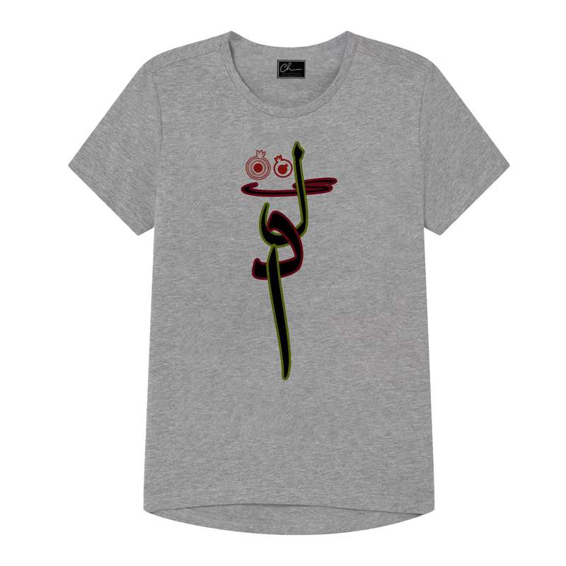 تی شرت دخترانه مدل شب یلدا کد J58 رنگ طوسی