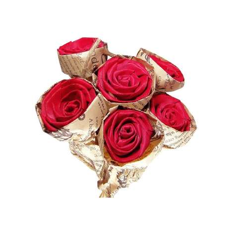 دسته گل مصنوعی مدل Red Rose کد 777 مجموعه 10 عددی