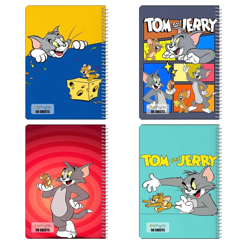 دفتر نقاشي 50 برگ کارنيکا طرح tom & jerry کد 99390 مجموعه 4 عددی