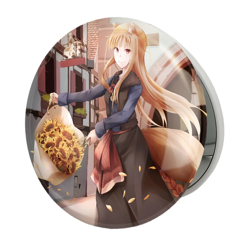 آینه جیبی خندالو طرح هولو انیمه ادویه و گرگ مدل تاشو کد 36108