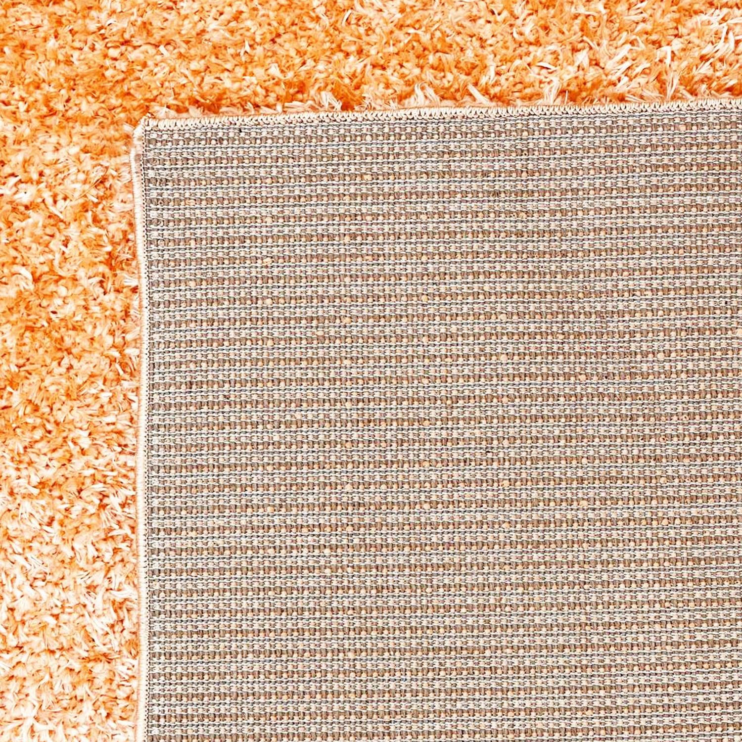 فرش ماشینی مدل شگی فلوکاتی زمینه نارنجی