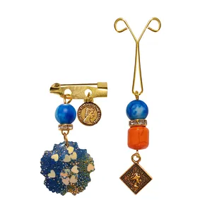 ست گل سینه و گیره روسری کد PM 409