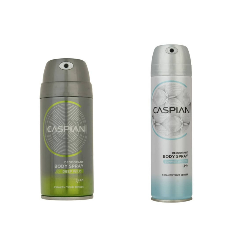 اسپری خوشبو کننده بدن کاسپین مدل 0013 حجم 300 میلی لیتر مجموعه 2 عددی اسپری خوشبو کننده بدن کاسپین مدل 0013 حجم 300 میلی لیتر مجموعه 2 عددی