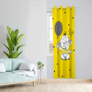 پرده مدل اتاق کودک مخمل پانچی طرح بچه فیل کد 4395b سایز 140x280 سانتی متر