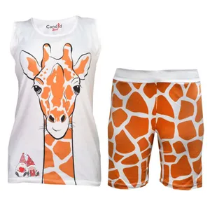 ست تاپ و شلوارک دخترانه مدل زرافه 40