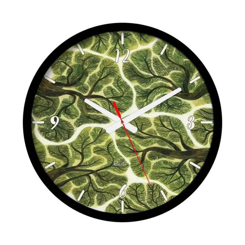 ساعت رومیزی عقربه‌ای راویتا مدل درختان باشکوه جنگل کد 3687