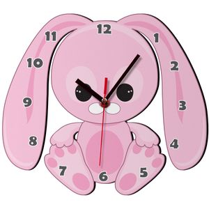 نقد و بررسی ساعت دیواری کودک باروچین مدل خرگوش صورتی کد c-115 توسط خریداران