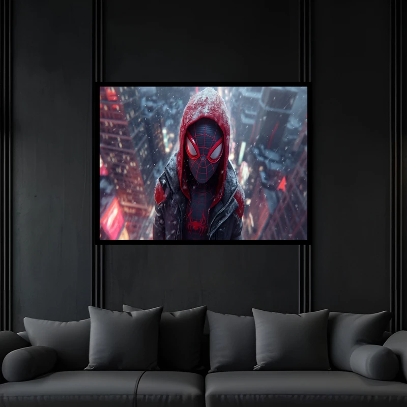 تابلو بکلیت طرح شخصیت سینمایی مرد عنکبوتی اسپایدر من مدل B-bu6662 فریم مشکی