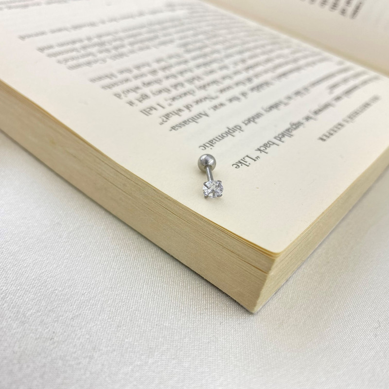 پیرسینگ گوش زنانه مدل تک نگین کد P4480