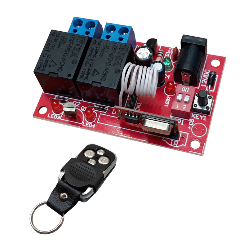 برد و ریموت کنترل دو کانال مدل 433MHZ برد و ریموت کنترل دو کانال مدل 433MHZ