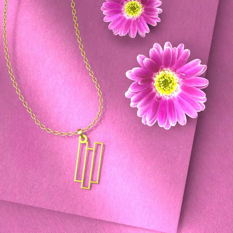 گردنبند طلا 18 عیار زنانه مدوپد مدل هندسی کد F3-1-1025