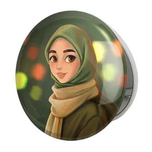 آینه جیبی خندالو طرح دخترانه باحجاب مدل تاشو کد 25995 