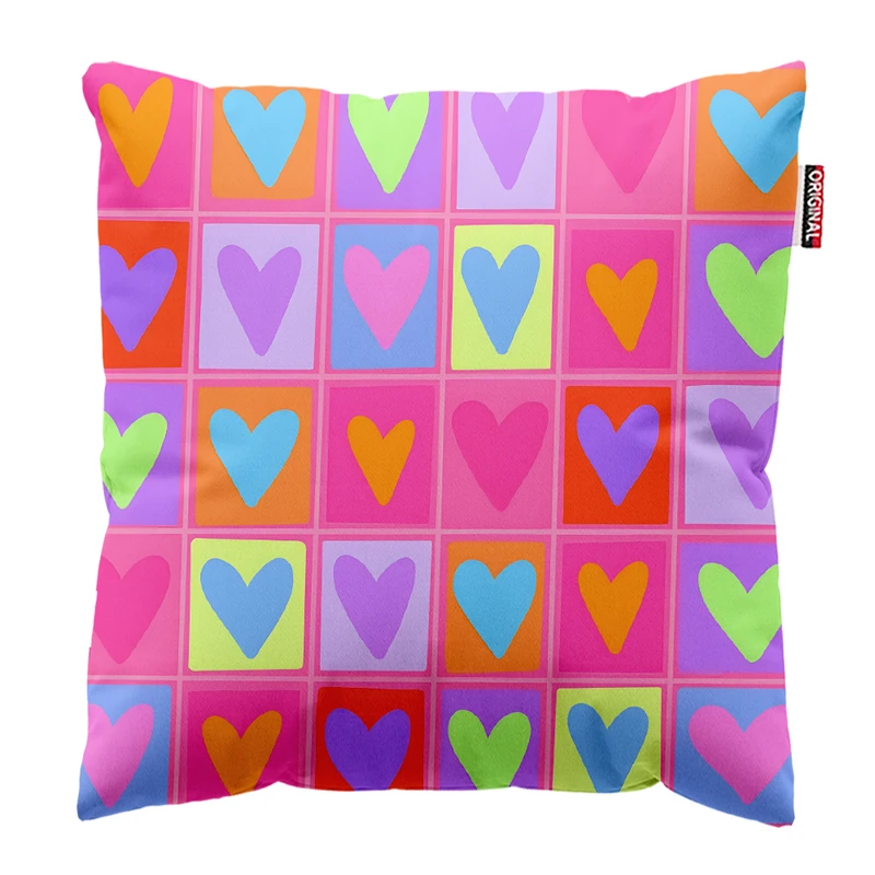 کوسن پاد آفرین مدل مینیمال طرح قلب کد PK403567 سایز 40*40 سانتی متر