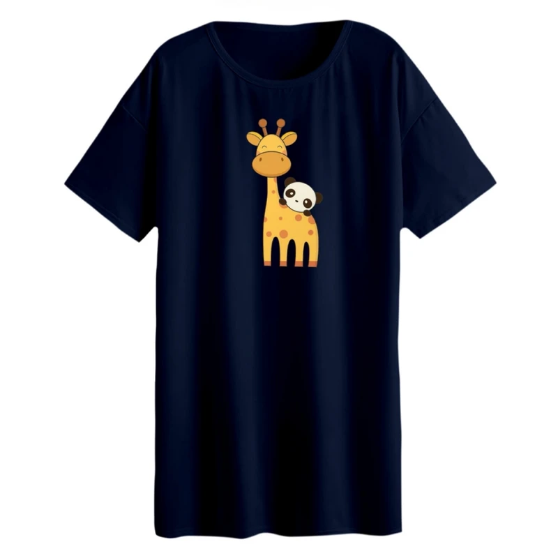 تی شرت لانگ آستین کوتاه زنانه مدل زرافه کد 1