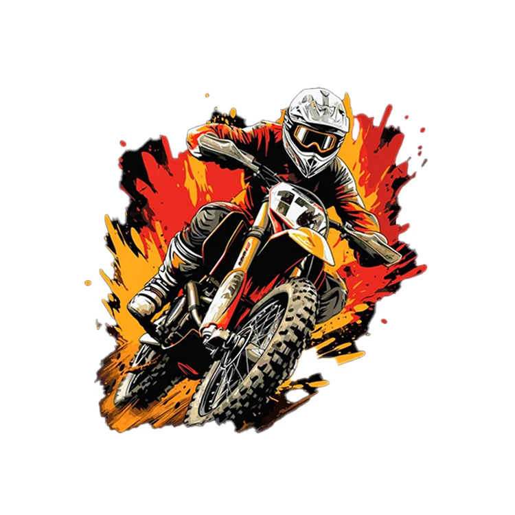 استیکر پارچه و لباس پاد آفرین مدل موتورسواری کراس کد 2241