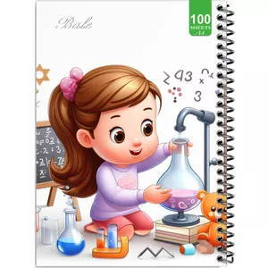 دفتر نقاشی 100 برگ بله طرح فانتزی دخترانه شیمی دان کد A4-N493