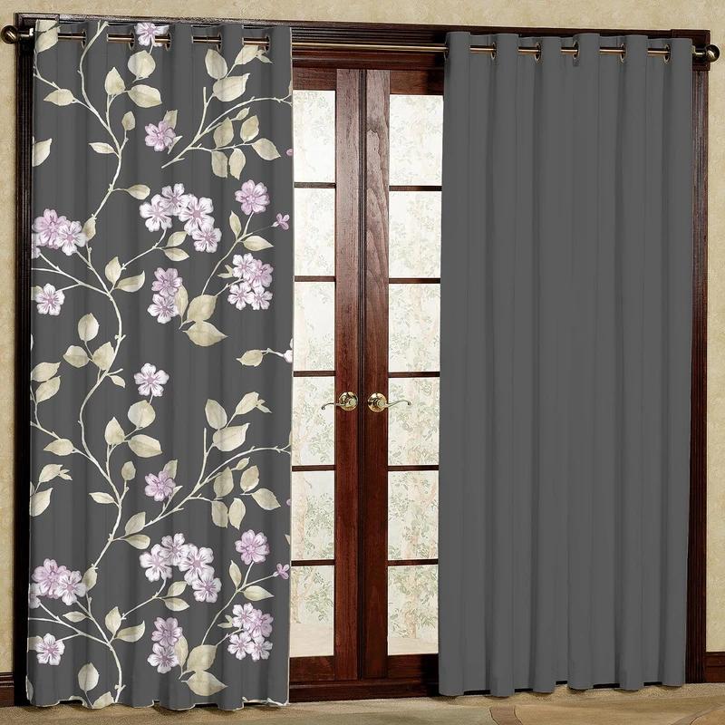  پرده بارمان دکور طرح گل گلدار مدل هازان پانچی کد 72-1171 W سایز 140x280 سانتی متر