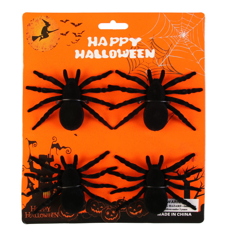 ابزار شوخی مدل عنکبوت مخملی بسته 4 عددی