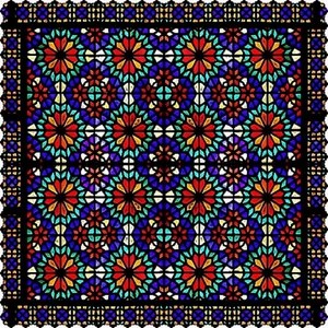 رومیزی مدل شیشه رنگی مربع