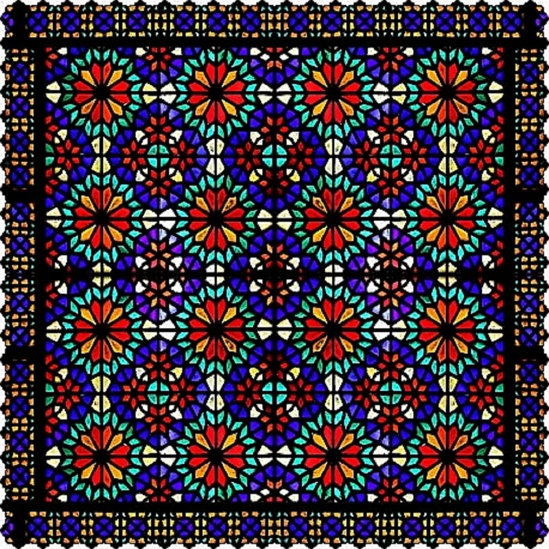 رومیزی مدل شیشه رنگی مربع