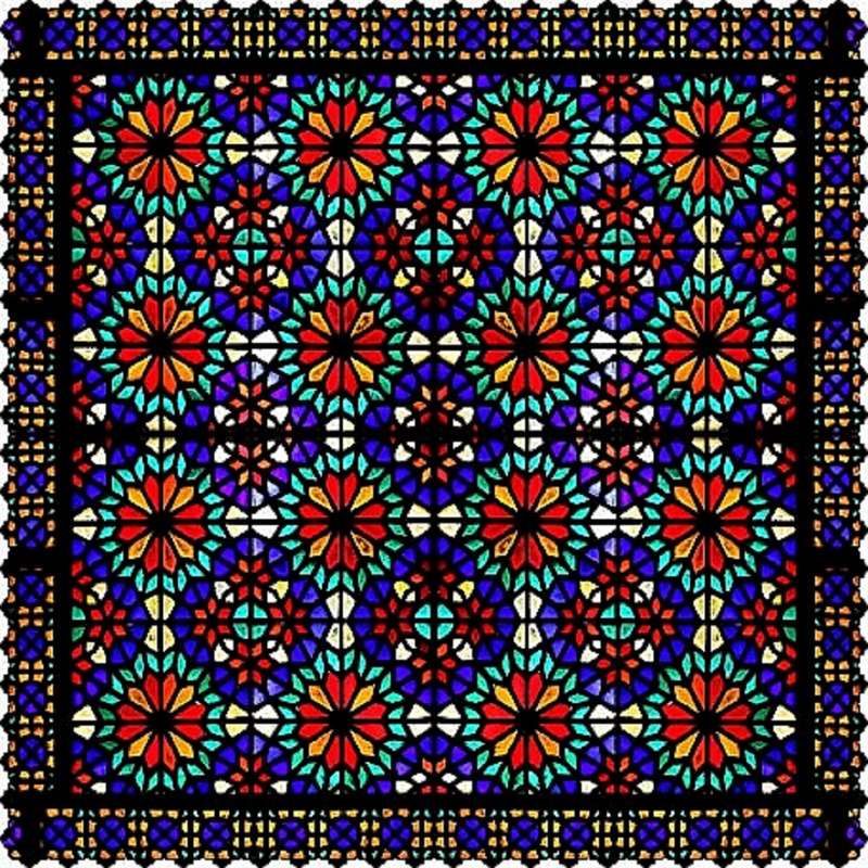  رومیزی مدل شیشه رنگی مربع