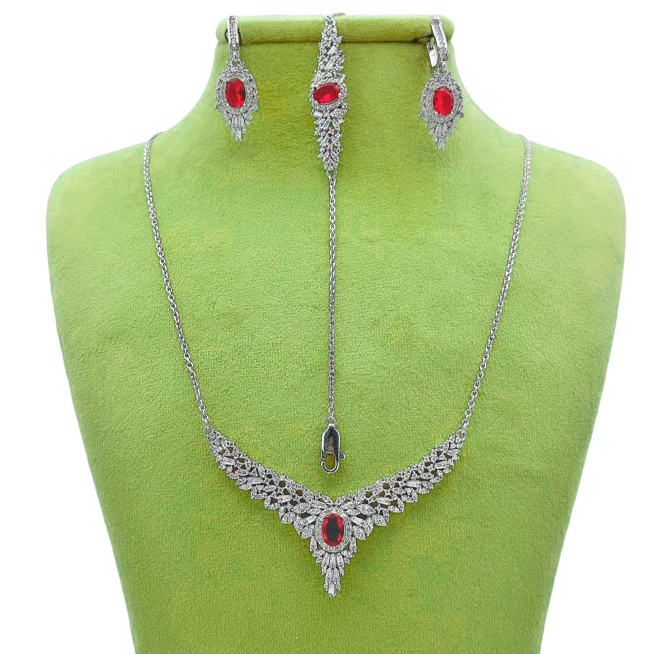 نیم ست نقره زنانه مدل مبینا NSH-RZZDEH-094