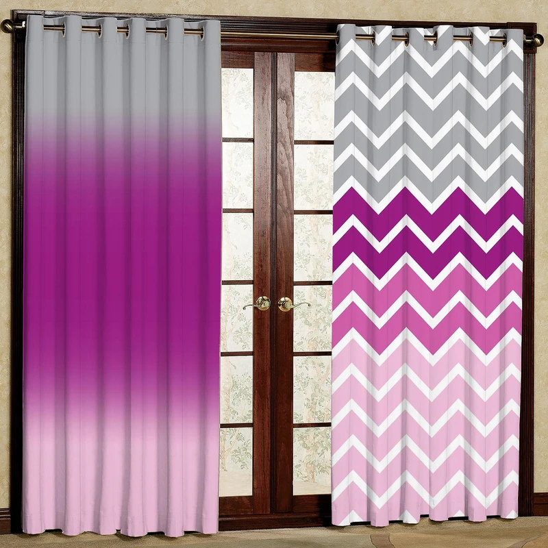  پرده بارمان دکور طرح زیگزاگ مدل هازان پانچی کد 41-1040 W سایز 140x280 سانتی متر